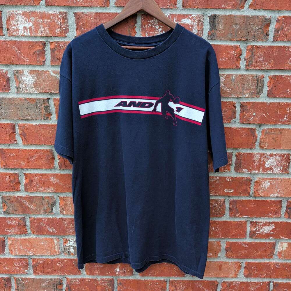 And1 Basketball T-Shirt Mens XL Navy Vintage Streetball Graphic Tee